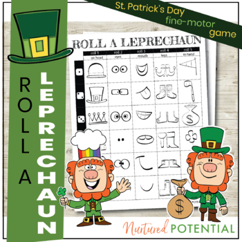 Preview of Roll A Leprechaun Game! Engaging Fine Motor, St Patricks Day Activity, K - 5