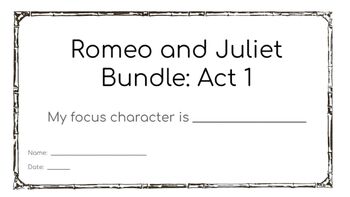 Preview of "Romeo and Juliet" Act 1 Reading Guide