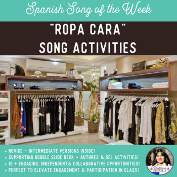 Preview of "Ropa Cara" & Moda Rápida Spanish Song Activities