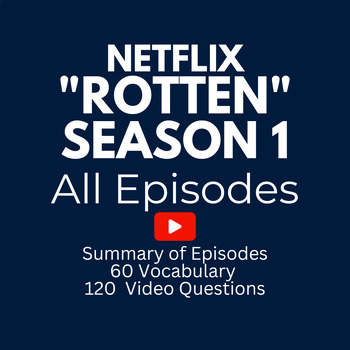 Preview of "Rotten" Season 1- 6 Episodes Summary, Vocabulary Terms, and Movie Questions