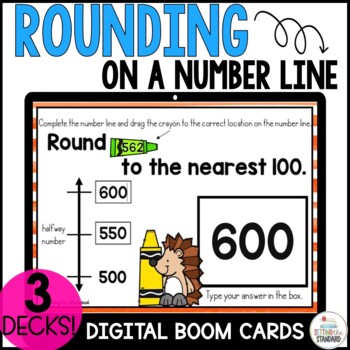 Preview of Rounding on a Number Line Boom Cards