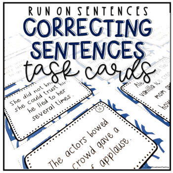 Preview of  Run-On Sentences Task Cards