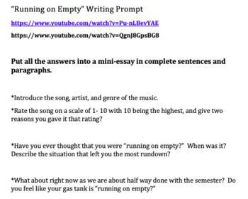 Preview of Feeling Rundown - "Running on Empty" song writing prompt