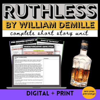 Preview of Ruthless by William DeMille Short Story Unit Reading and Writing Activities