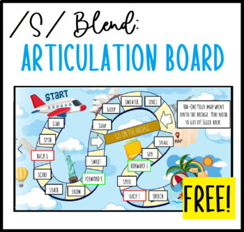 Preview of FREE! Articulation /S/ Blend Board Game