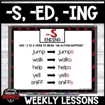 Preview of Science of Reading -S, -ED, -ING Inflectional Endings | Worksheets | Games