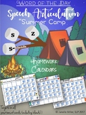 /S/, /Z/, /S/-Blends: Speech Homework Calendars 2017