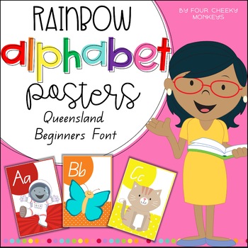 Preview of Alphabet Classroom Posters // Australian Queensland Beginners Font
