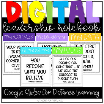 Preview of ****SALE**** Digital Leadership Notebook Distance Learning Google Slides