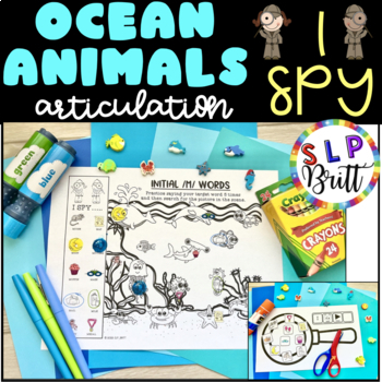 Preview of I SPY, OCEAN ANIMALS (ARTICULATION) WORKSHEETS, NO PREP (SPEECH THERAPY)