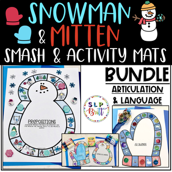 Preview of SNOWMAN & MITTEN SMASH MATS, BUNDLE (ARTICULATION & LANGUAGE)