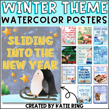 Winter Snow Ice Christmas December January POSTERS Poster Set Inspirational  Puns Quote Decor Classroom Educational Resources Funny Season 