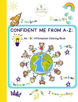 Preview of {SAMPLE} Confident Me From A to Z: Affirmation Coloring Book