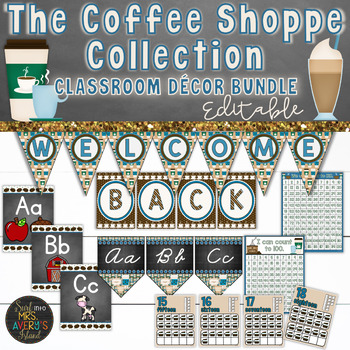 Preview of Coffee Classroom Theme Decor Bundle | Classroom Management | Back to School