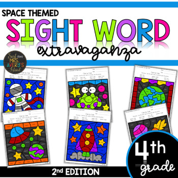 Preview of Color by Sight Word | Space | Fourth Grade Sight Words