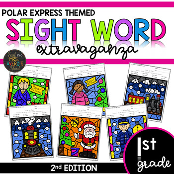 Preview of Color by Sight Word | Polar Express | First Grade Sight Words