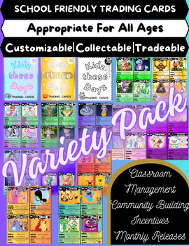 Preview of *SCHOOL FRIENDLY Trading Cards Classroom Management/Community/Rewards*ALL GRADES