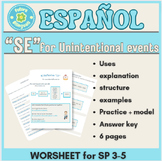 "SE" for accidental/ unexpected events in Spanish - Worksh