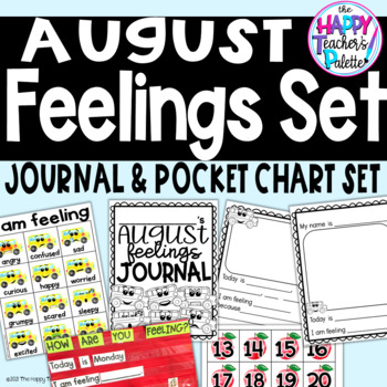 Preview of * SEL Feelings Set August School Bus *Journal Writing and Pocket Chart Activity