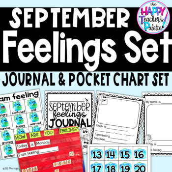 Preview of *SEL Feelings Set September Backpacks *Journal Writing and Pocket Chart Activity