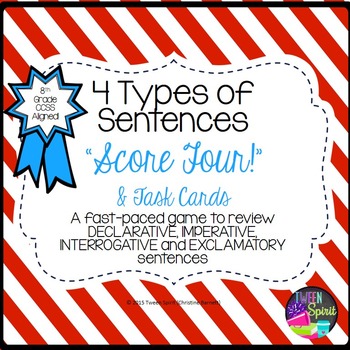 Preview of 4 Types of Sentences - Task Cards and Game