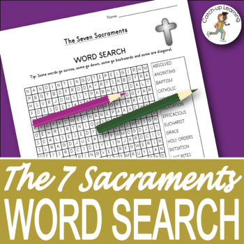 Seven Sacraments Word Search by Catch-Up Learning | TpT