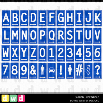 alphabet signed rectangle blue letters numbers printable clip art