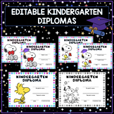 ✪ SNOOPY - EDITABLE Kindergarten Diplomas ✪