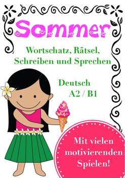 Preview of Sommer Deutsch DAF German - Bildkarten, Spiele, Sprechen + Schreiben, Wortschatz