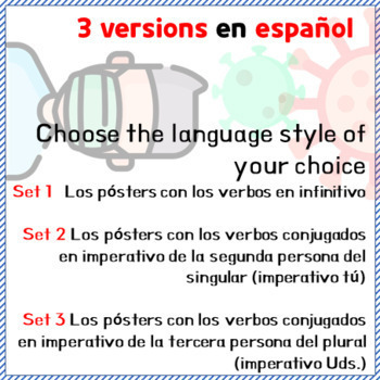 [SPANISH] COVID-19 SAFETY RULES POSTERS - 3 different versions | TpT
