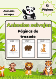 (SPANISH) Wild Animals Tracing Adventure for Kids