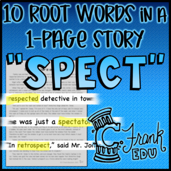 Preview of "SPECT" Root Words Story: Find Greek/Latin Root Words in Text!