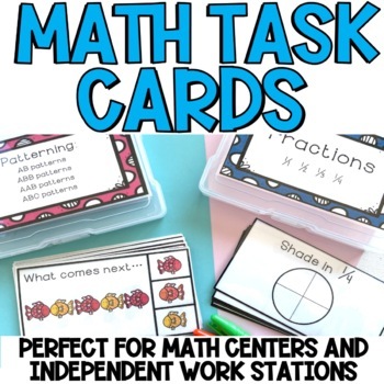Preview of Math Task Cards. Task Boxes Special Education. Fun Math Activities Math Stations