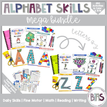 Preview of Alphabet Skills | Printable Letter Worksheets | Mega Bundle