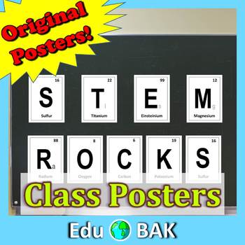 Preview of „STEM Rocks“ Periodic Elements Posters - Great Classroom Decor