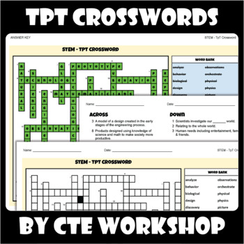 Preview of STEM - TpT Crossword - PDF