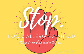 Preview of "STOP: Food Allergies Ahead" printable sign