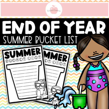 Preview of End of Year Summer Bucket List Writing and Coloring Activity