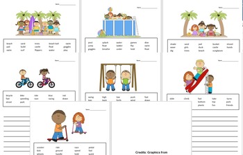 Preview of *SUMMER* Writing Sentences- Creative Stories {EDITABLE}