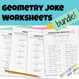 Geometry Joke Worksheets Activity BUNDLE