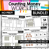 Counting Money Worksheet Bundle | U.S. Coins and Bills | M