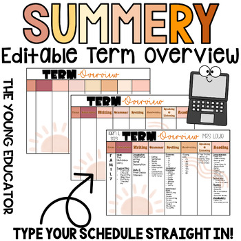 Preview of 'SUMMERY' EDITABLE TERM CURRICULUM OVERVIEW