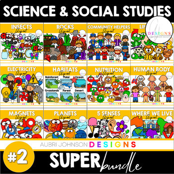 Preview of **SUPER BUNDLE** Science & Social Studies Clip Art ($60 VALUE)