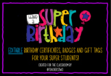 'SUPER' Cute Birthday Certificates and Birthday Tags **Editable**