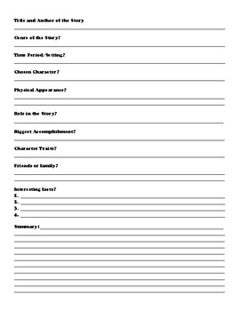 Saint Louis Armstrong Beach” Character Social Media Page Worksheet