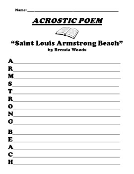 Saint Louis Armstrong Beach by Brenda Woods Novel Study Complete