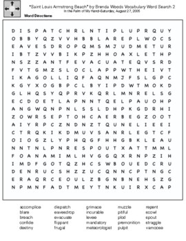 Saint Louis Armstrong Beach” by Brenda Woods Vocabulary Word Search