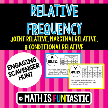 Preview of Relative Frequency Scavenger Hunt (Joint, Marginal, & Conditional)