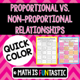 Proportional vs. Non-Proportional Relationships Quick Color