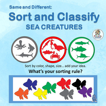 Preview of Same and Different - Sorting Objects - Matching & Graphing Sea Creatures